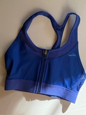 Brooks FastForward Zip sports bra Women's Front-Zip Sports Bra - Royal Blue Sz s